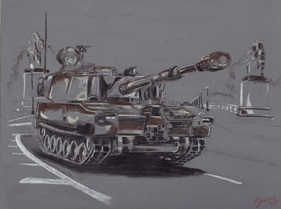 Army 250 Tank on Memorial